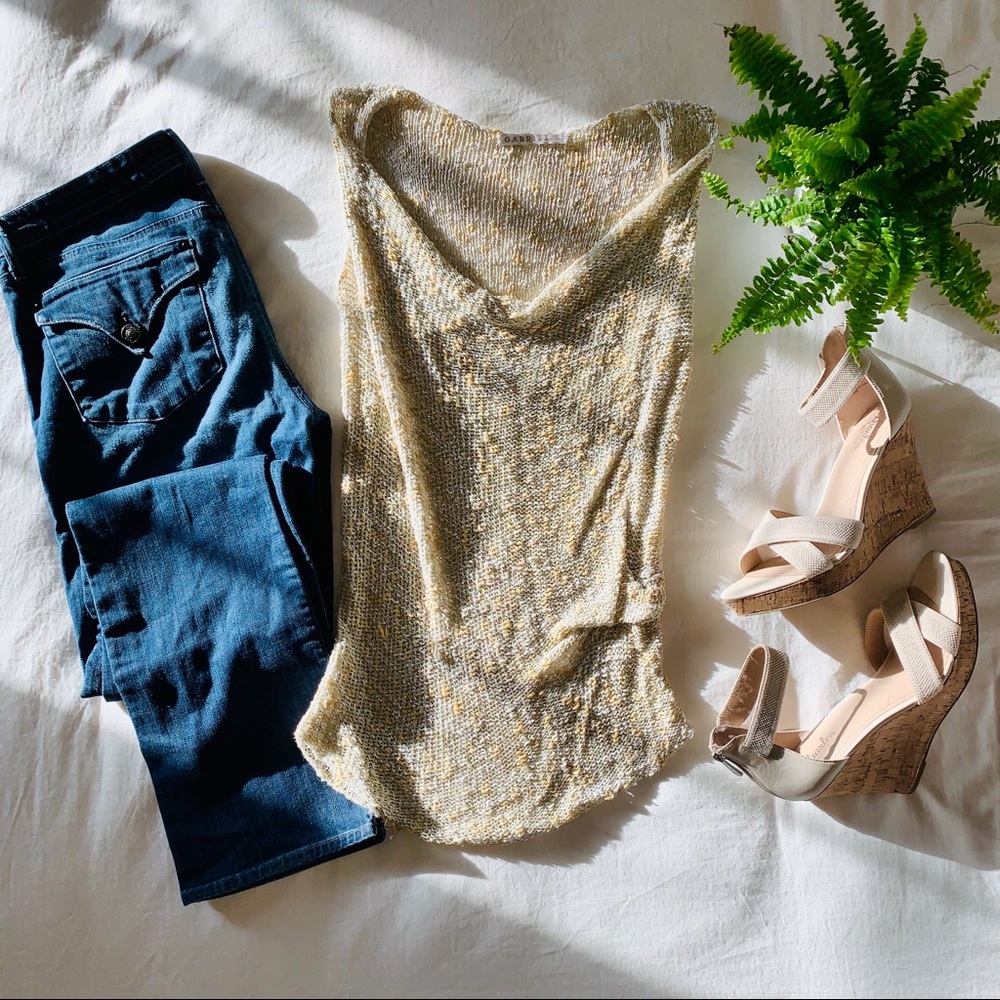 Gabriel. S. Designer Open Knit Silk Tank